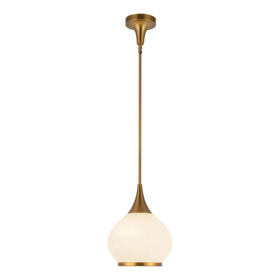 Hazel 10-Inch Pendant in Aged Gold with Clear Glass - Image 5