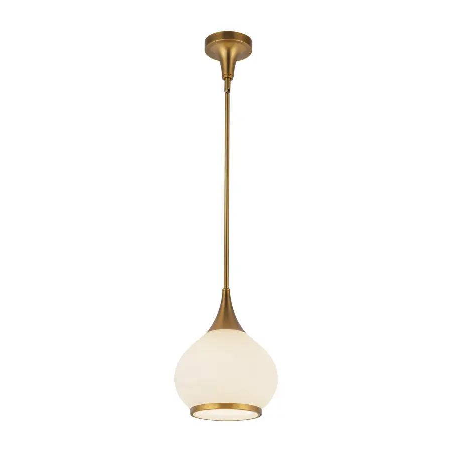 Hazel 10-Inch Pendant in Aged Gold with Clear Glass - Image 6