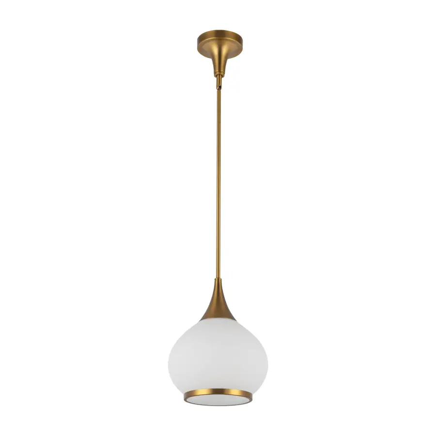 Hazel 10-Inch Pendant in Aged Gold with Clear Glass - Image 7