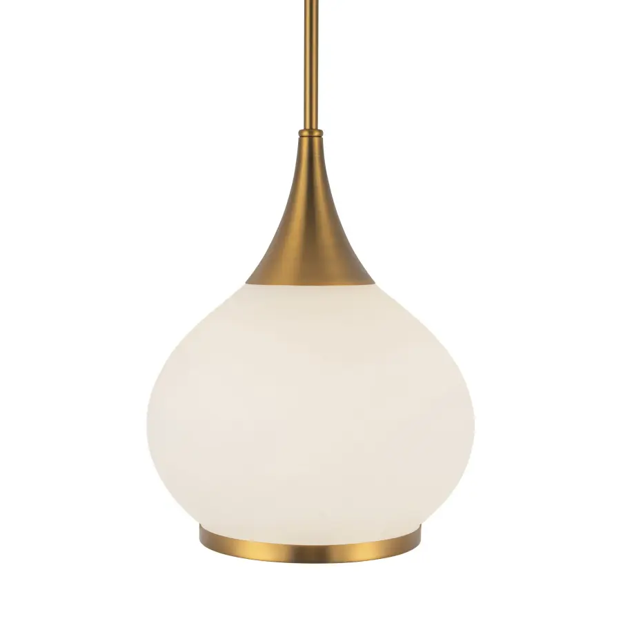 Hazel 10-Inch Pendant in Aged Gold with Clear Glass - Image 8