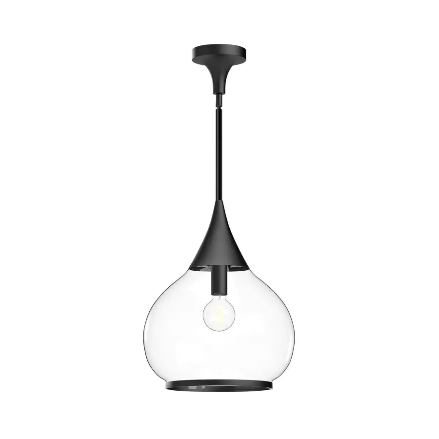 Hazel 14-Inch Pendant in Aged Gold with Clear Glass - Image 2
