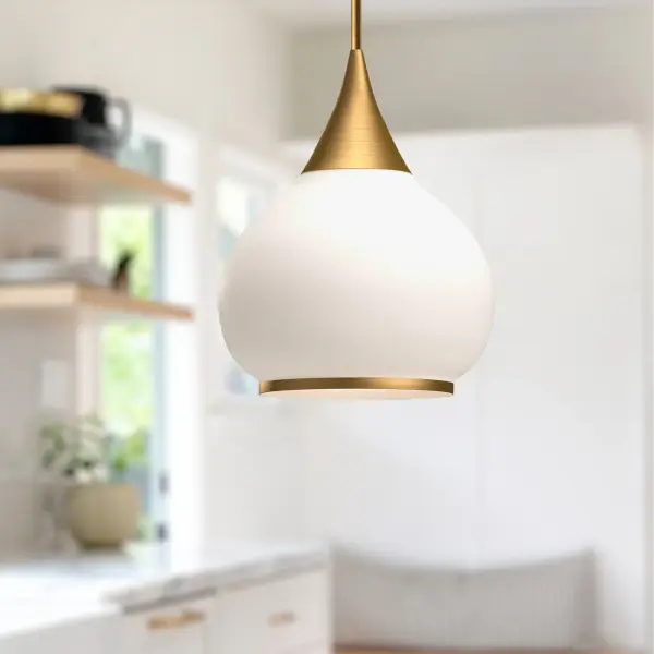 Hazel 14-Inch Pendant in Aged Gold with Clear Glass - Image 12