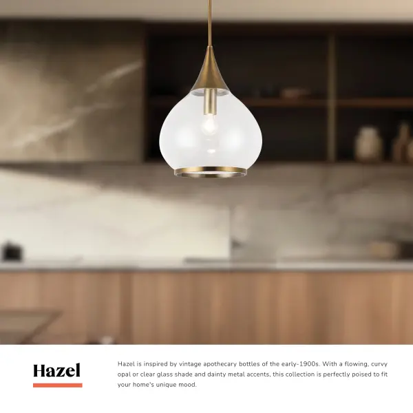 Hazel 14-Inch Pendant in Aged Gold with Clear Glass - Image 17