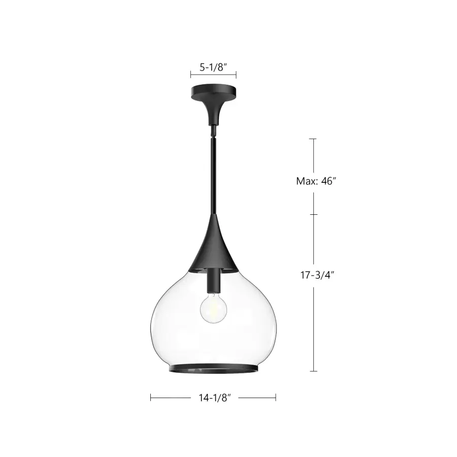 Hazel 14-Inch Pendant in Aged Gold with Clear Glass - Image 19