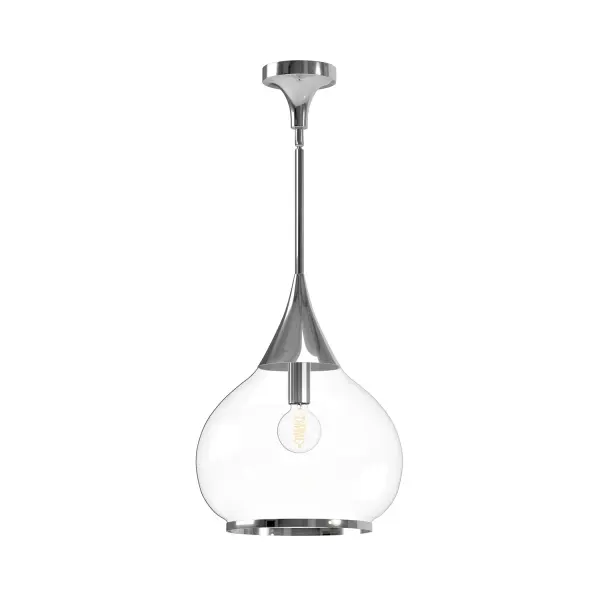 Hazel 14-Inch Pendant in Aged Gold with Clear Glass - Image 5