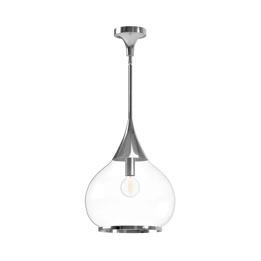 Hazel 14-Inch Pendant in Aged Gold with Clear Glass - Image 5