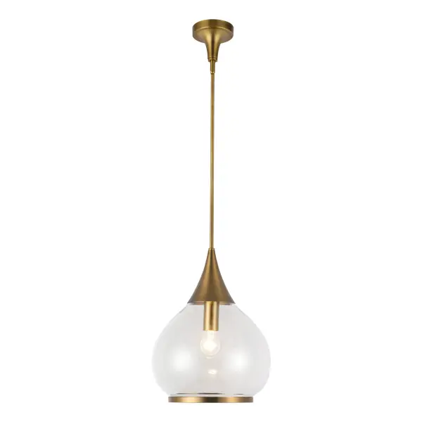 Hazel 14-Inch Pendant in Aged Gold with Clear Glass - Image 6
