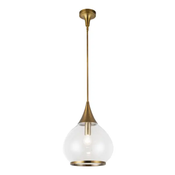 Hazel 14-Inch Pendant in Aged Gold with Clear Glass - Image 7