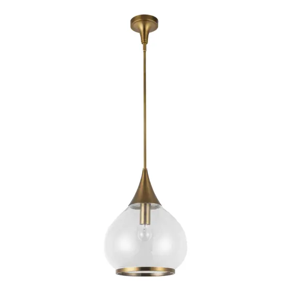 Hazel 14-Inch Pendant in Aged Gold with Clear Glass - Image 8