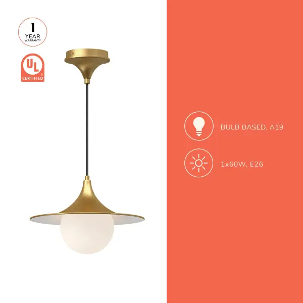 Fuji 12-Inch Pendant Light in Brushed Gold - Image 5