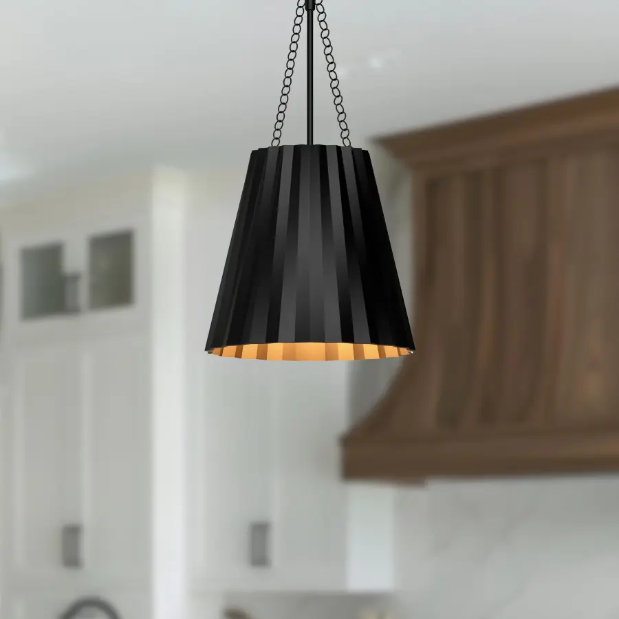Plisse 12-Inch Pendant in Aged Gold - Image 3