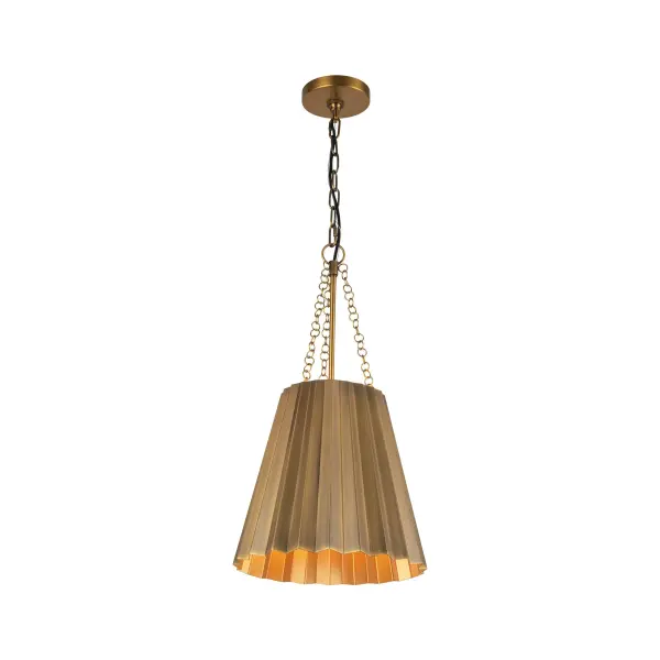 Plisse 12-Inch Pendant in Aged Gold - Image 4