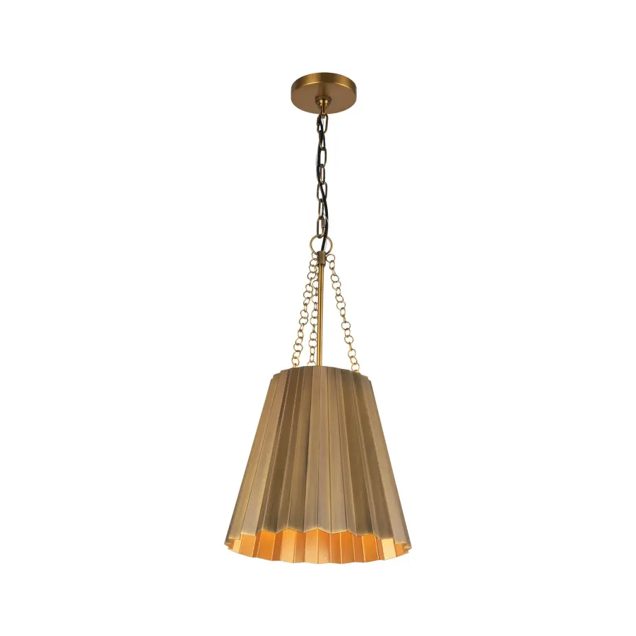 Plisse 12-Inch Pendant in Aged Gold - Image 4