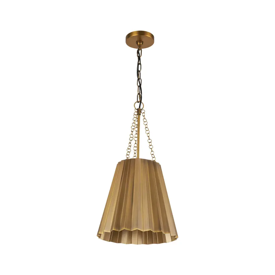 Plisse 12-Inch Pendant in Aged Gold - Image 5