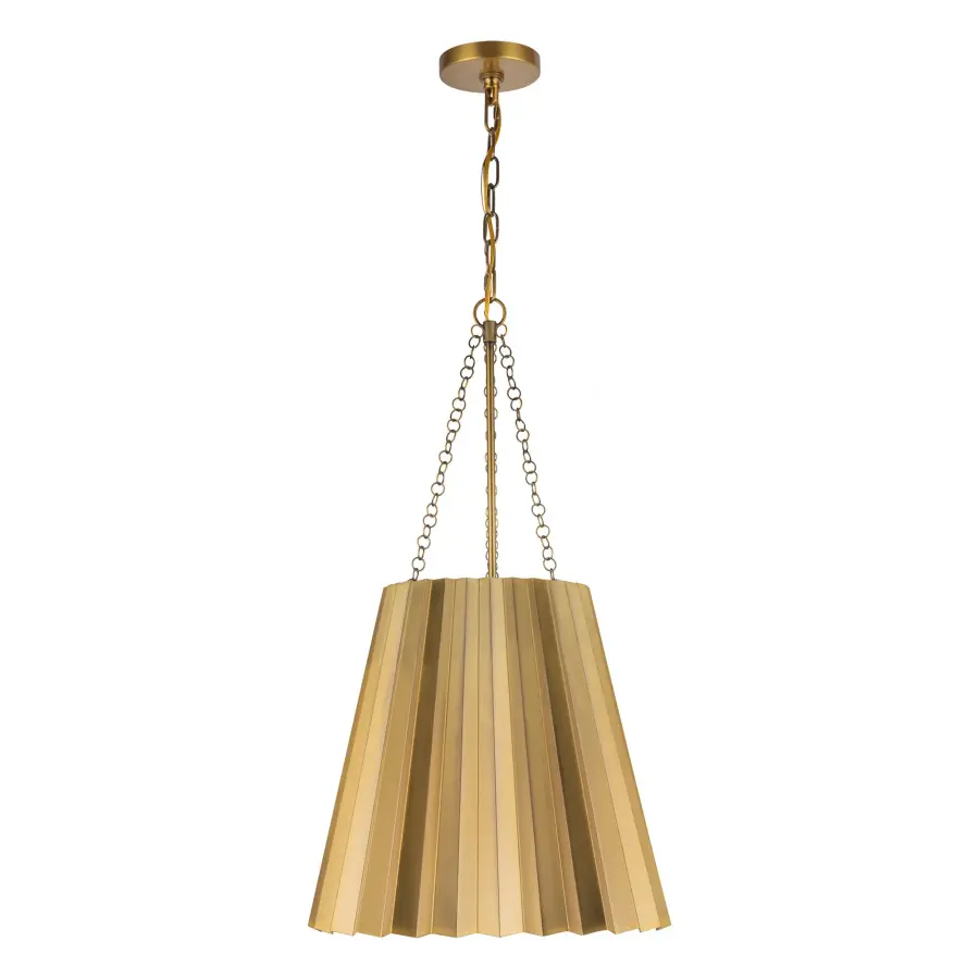 Plisse 16-Inch Pendant in Aged Gold - Image 1