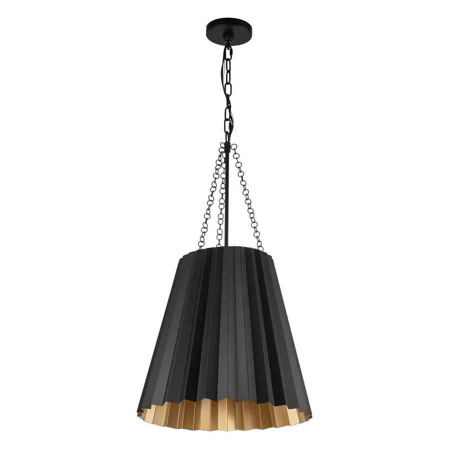 Plisse 16-Inch Pendant in Aged Gold - Image 11