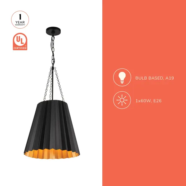 Plisse 16-Inch Pendant in Aged Gold - Image 14