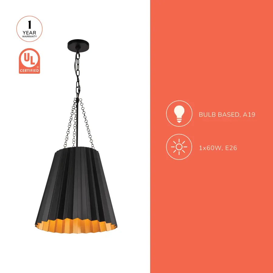 Plisse 16-Inch Pendant in Aged Gold - Image 14