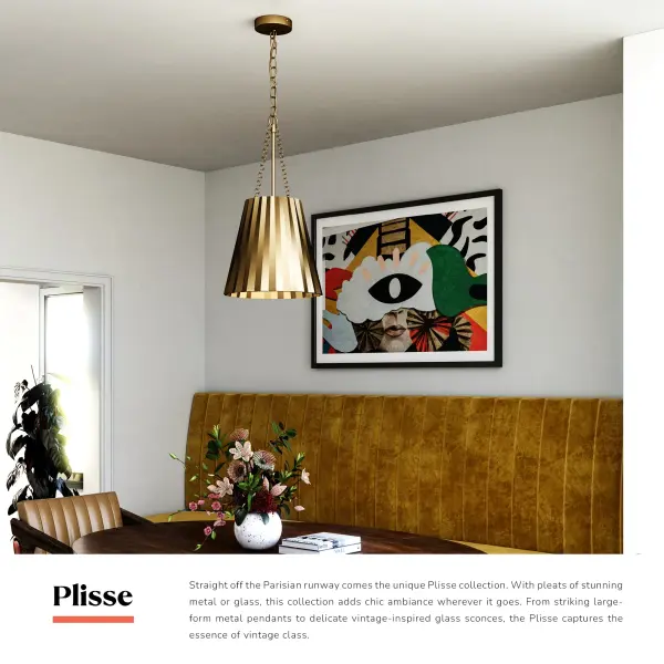 Plisse 16-Inch Pendant in Aged Gold - Image 15