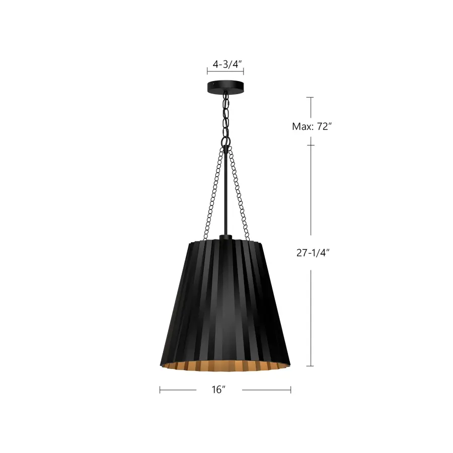Plisse 16-Inch Pendant in Aged Gold - Image 16