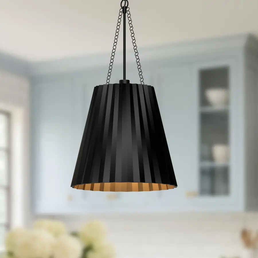 Plisse 16-Inch Pendant in Aged Gold - Image 4