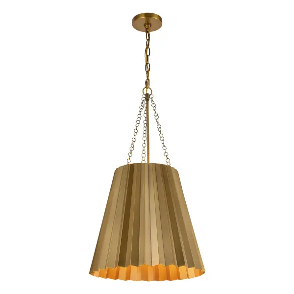 Plisse 16-Inch Pendant in Aged Gold - Image 5