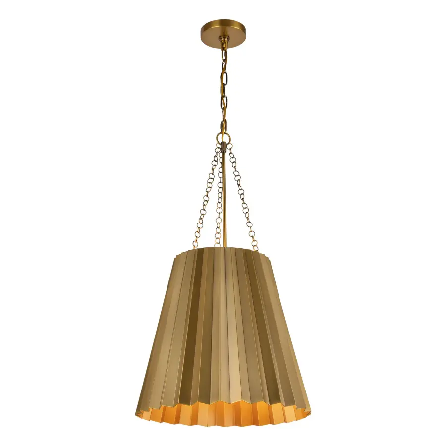 Plisse 16-Inch Pendant in Aged Gold - Image 5