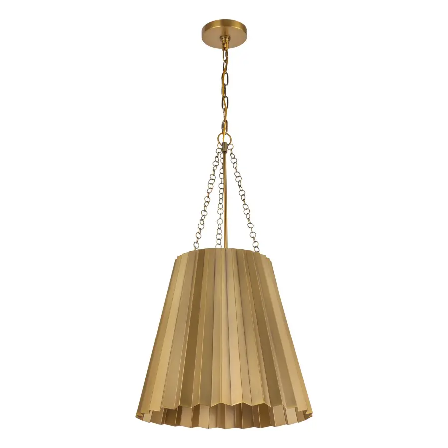 Plisse 16-Inch Pendant in Aged Gold - Image 6