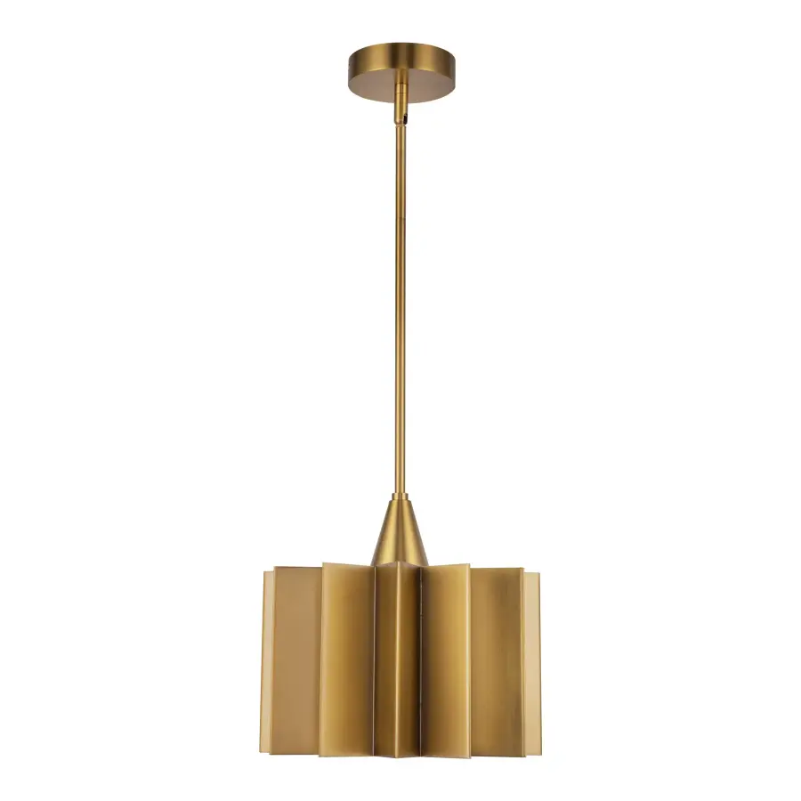 Plisse 12-Inch Pendant in Aged Gold - Image 1
