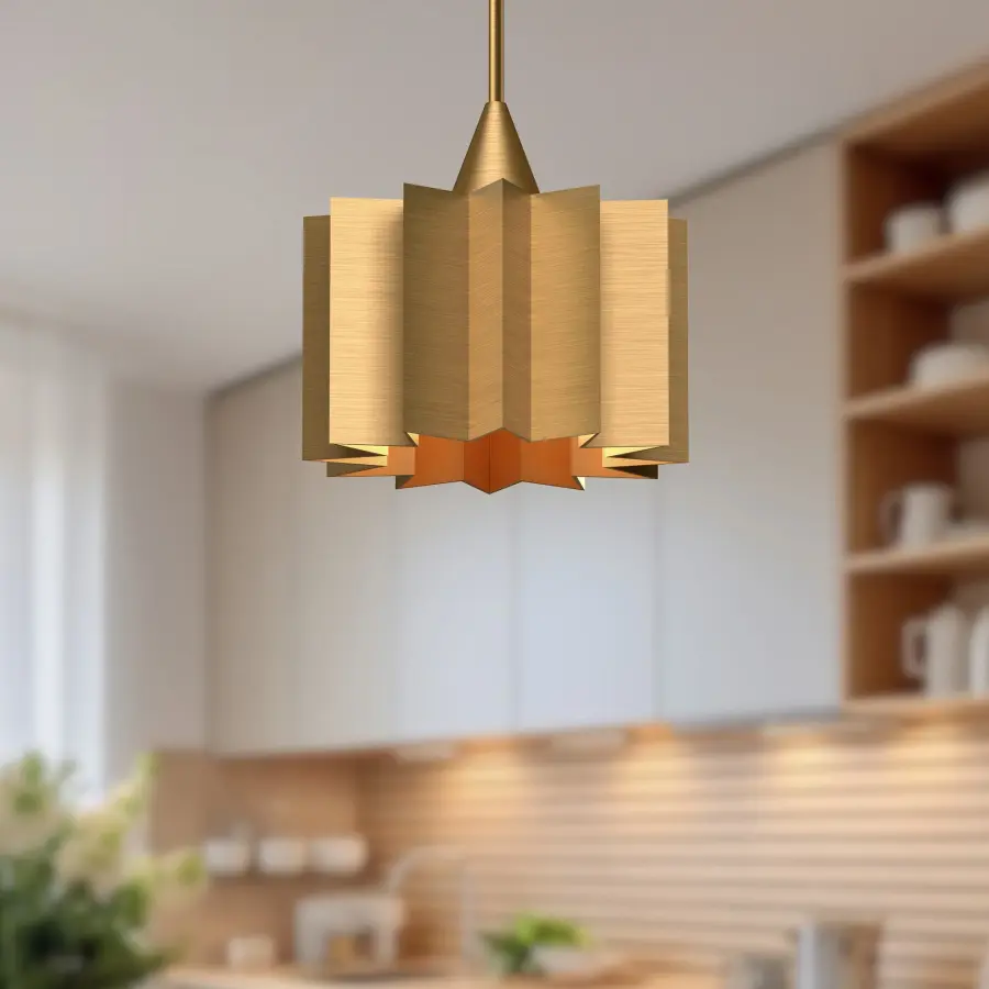 Plisse 12-Inch Pendant in Aged Gold - Image 2