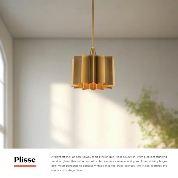 Plisse 12-Inch Pendant in Aged Gold - Image 14