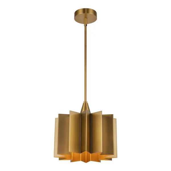 Plisse 12-Inch Pendant in Aged Gold - Image 4
