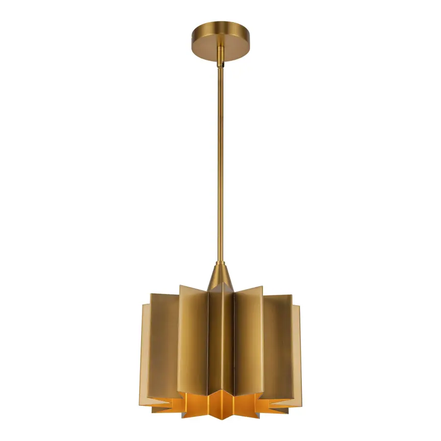 Plisse 12-Inch Pendant in Aged Gold - Image 4