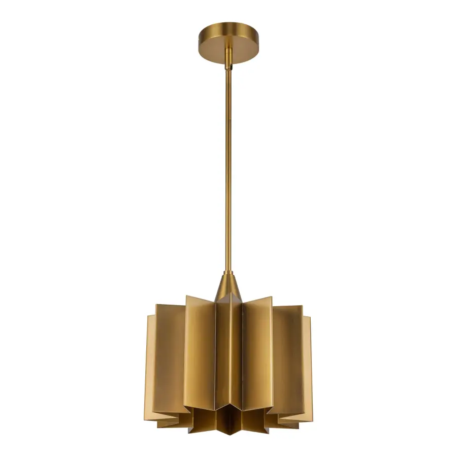 Plisse 12-Inch Pendant in Aged Gold - Image 5