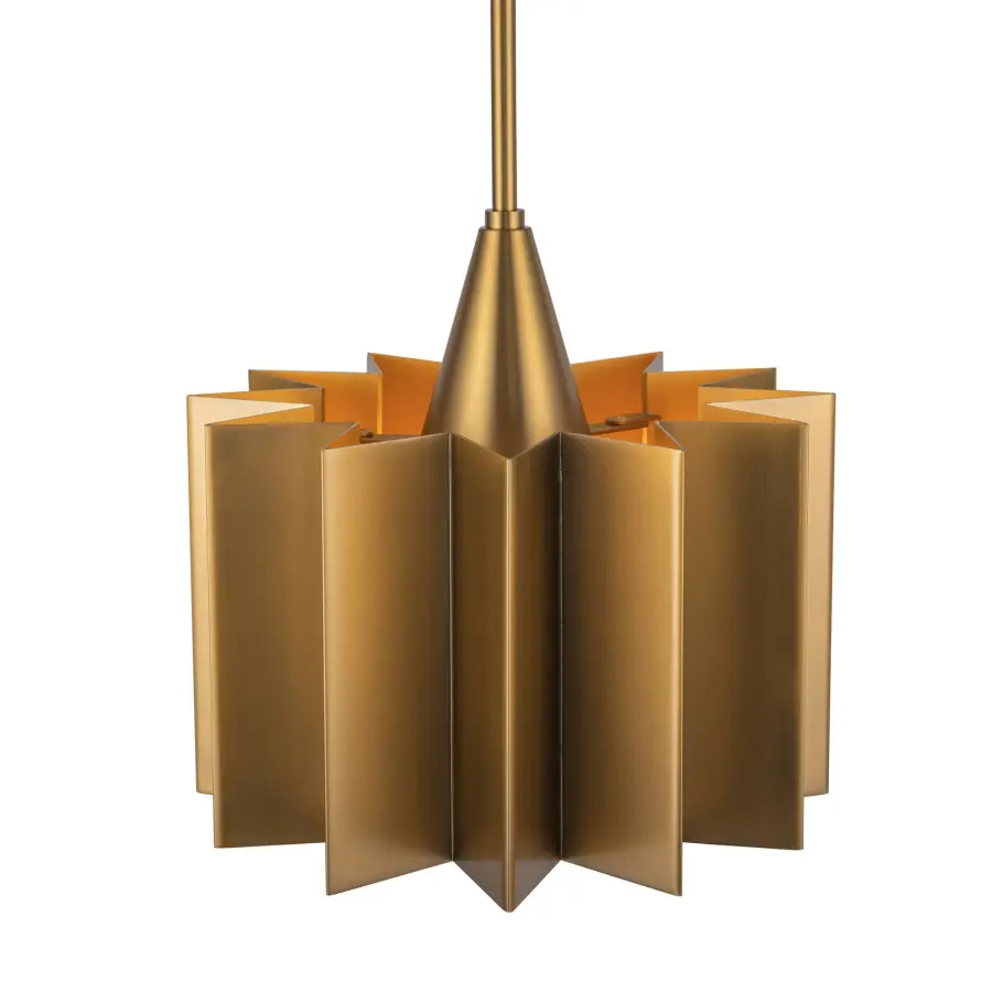 Plisse 12-Inch Pendant in Aged Gold - Image 6