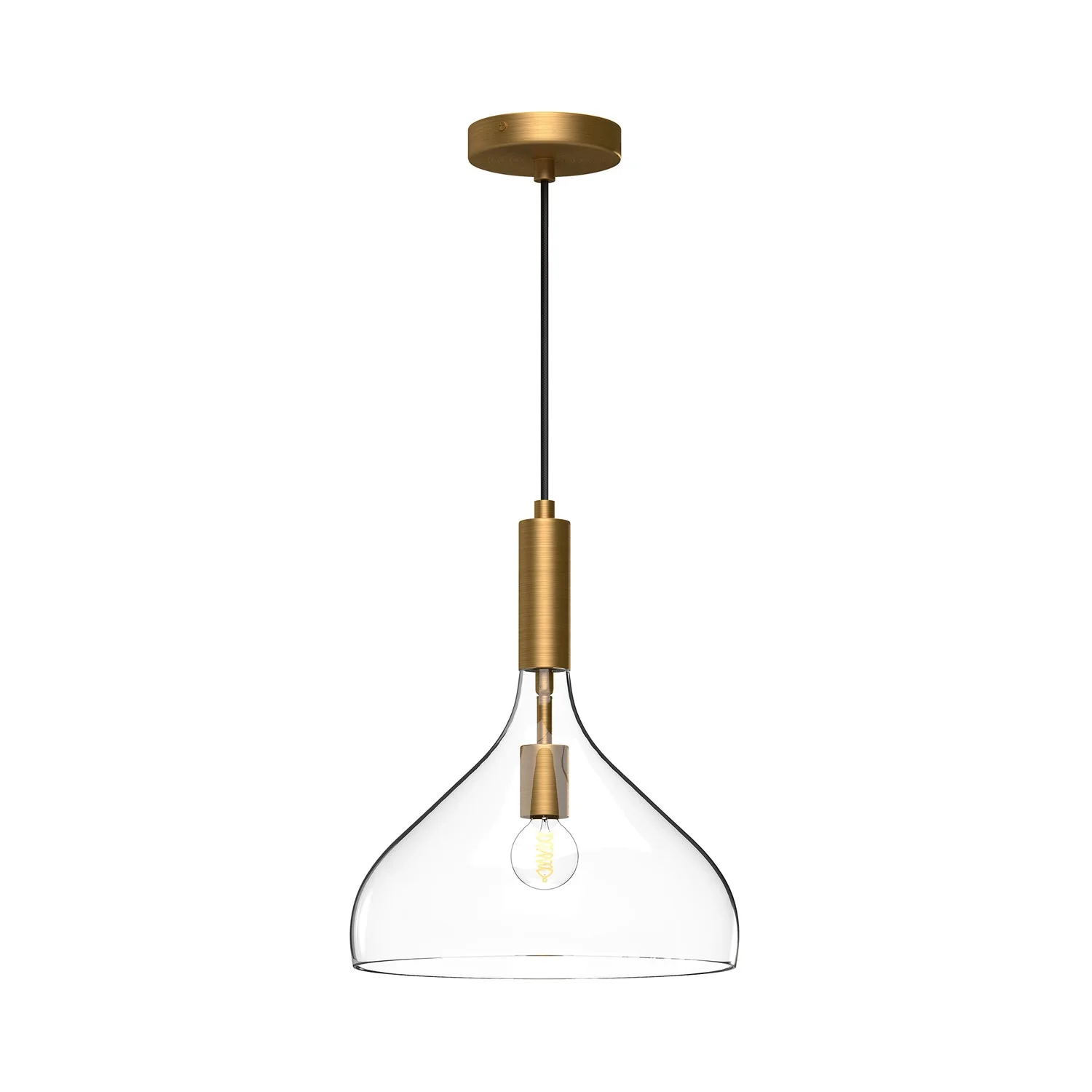 Belleview 12-Inch Pendant in Aged Gold