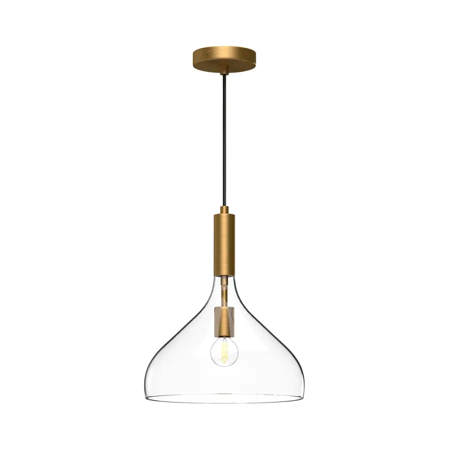 Belleview 12-Inch Pendant in Aged Gold - Image 1