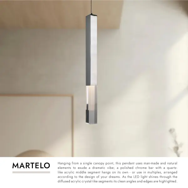 Sleek Mini Pendant with Crystal-Like Acrylic and Integrated LED - Image 3