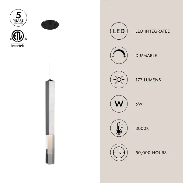 Sleek Mini Pendant with Crystal-Like Acrylic and Integrated LED - Image 4