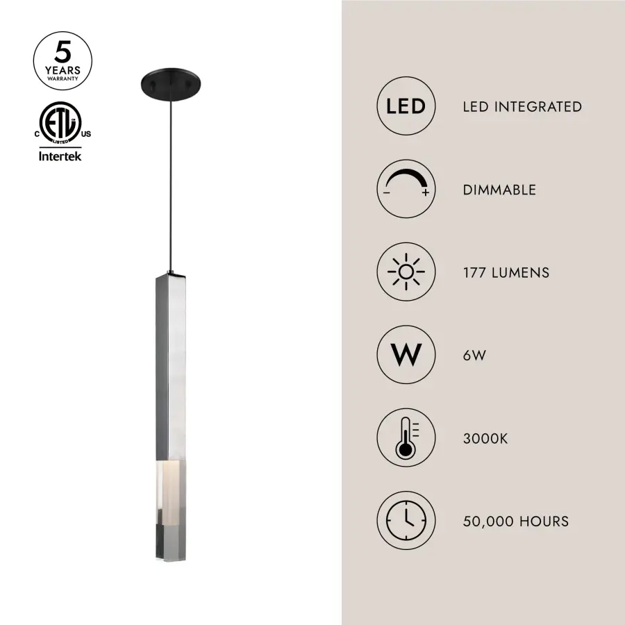 Sleek Mini Pendant with Crystal-Like Acrylic and Integrated LED - Image 4