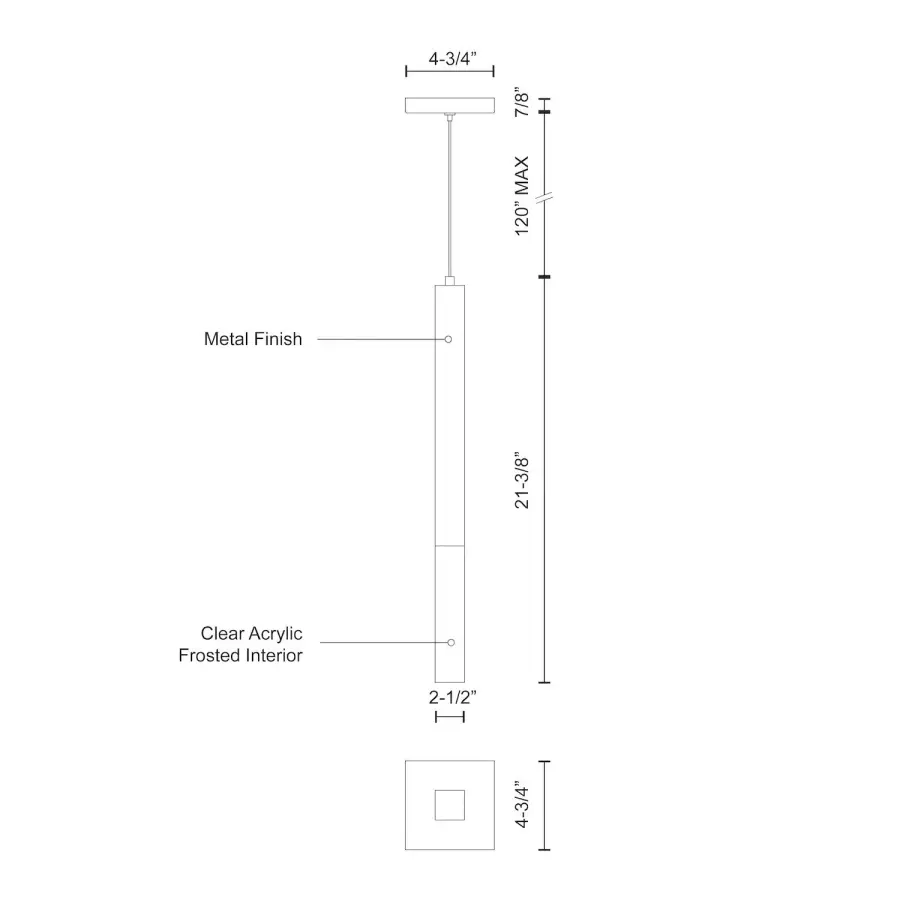 Sleek Mini Pendant with Crystal-Like Acrylic and Integrated LED - Image 7