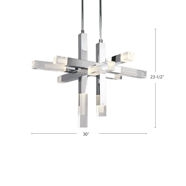 Dramatic Modern Pendant with Architectural Chrome & Acrylic Design - Image 5