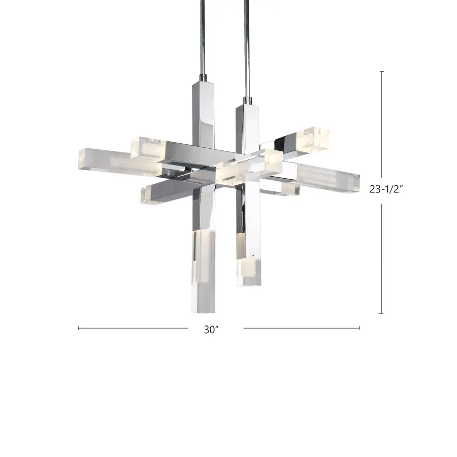 Dramatic Modern Pendant with Architectural Chrome & Acrylic Design - Image 5