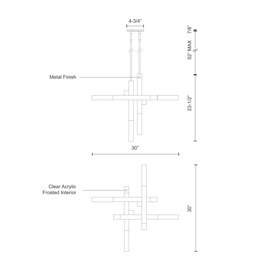 Dramatic Modern Pendant with Architectural Chrome & Acrylic Design - Image 6