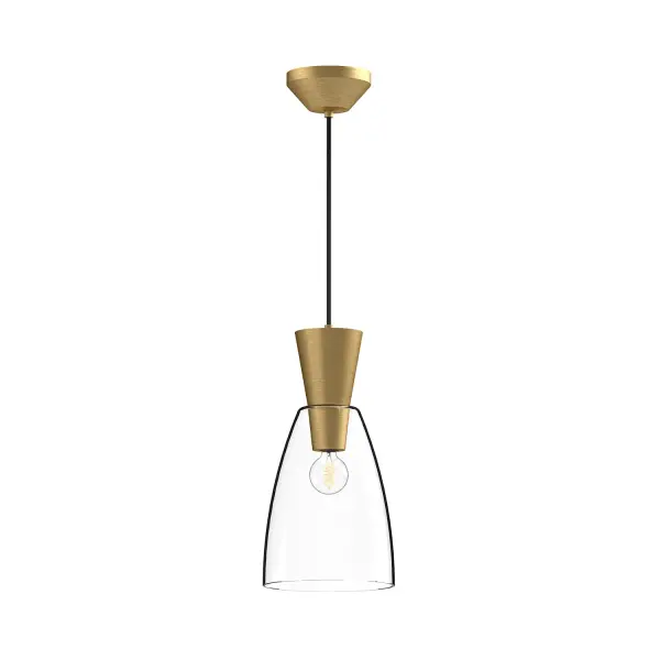 Arlo 7-Inch Pendant in Matte Black with Clear Glass - Image 1