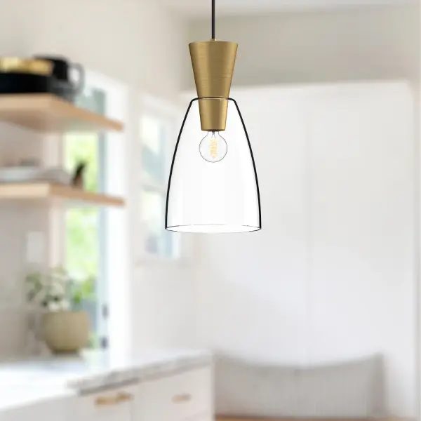 Arlo 7-Inch Pendant in Matte Black with Clear Glass - Image 3