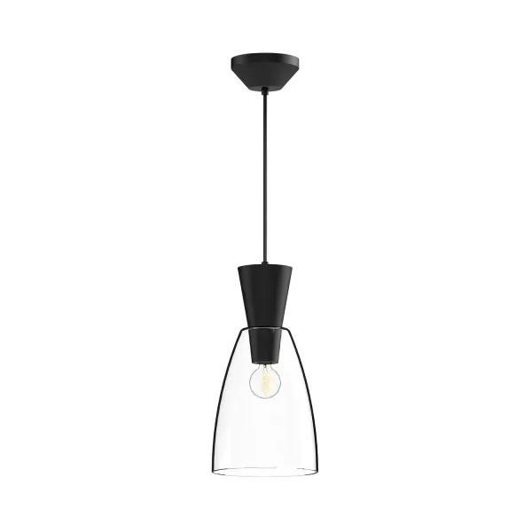Arlo 7-Inch Pendant in Matte Black with Clear Glass - Image 5