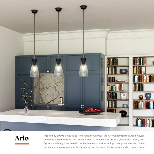 Arlo 7-Inch Pendant in Matte Black with Clear Glass - Image 7