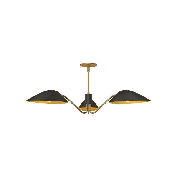 Oscar 36-Inch Pendant in Aged Gold & Matte Black - Image 1