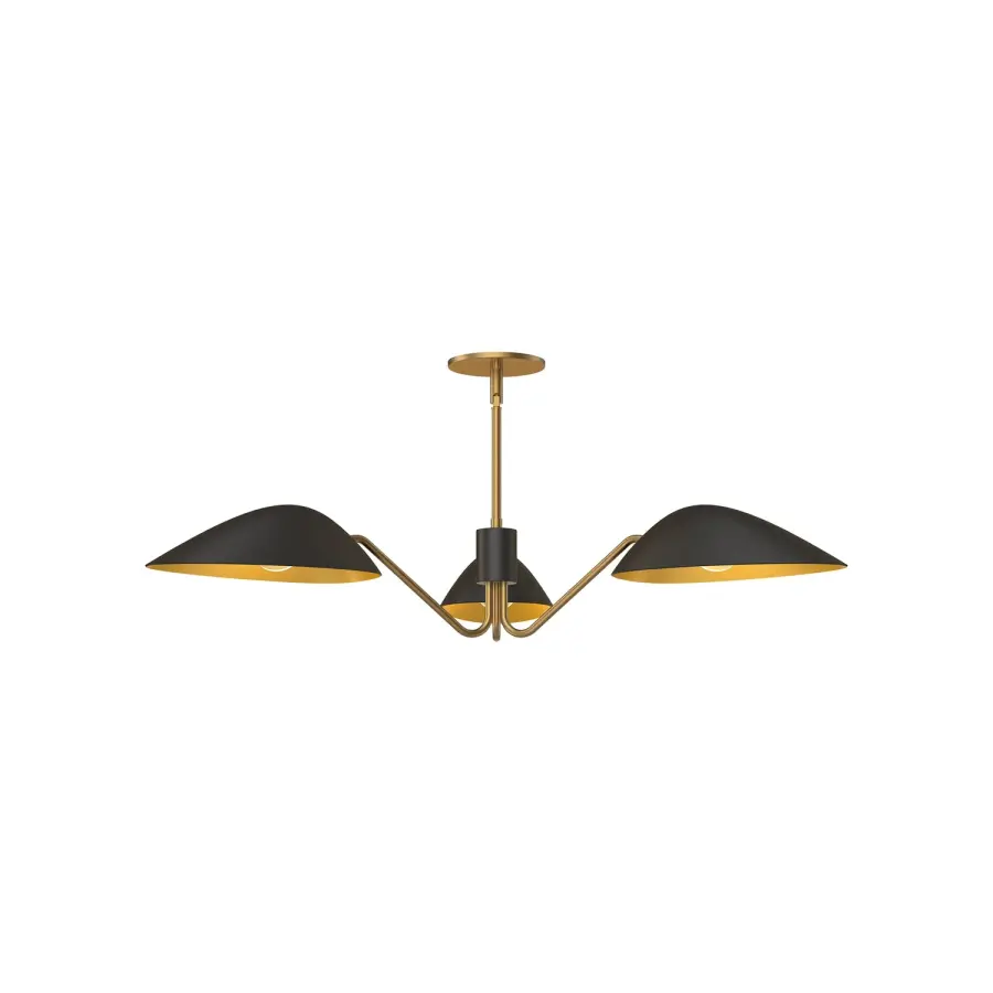 Oscar 36-Inch Pendant in Aged Gold & Matte Black - Image 1